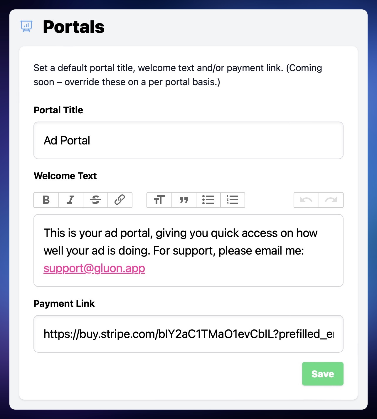 Client Portal Options